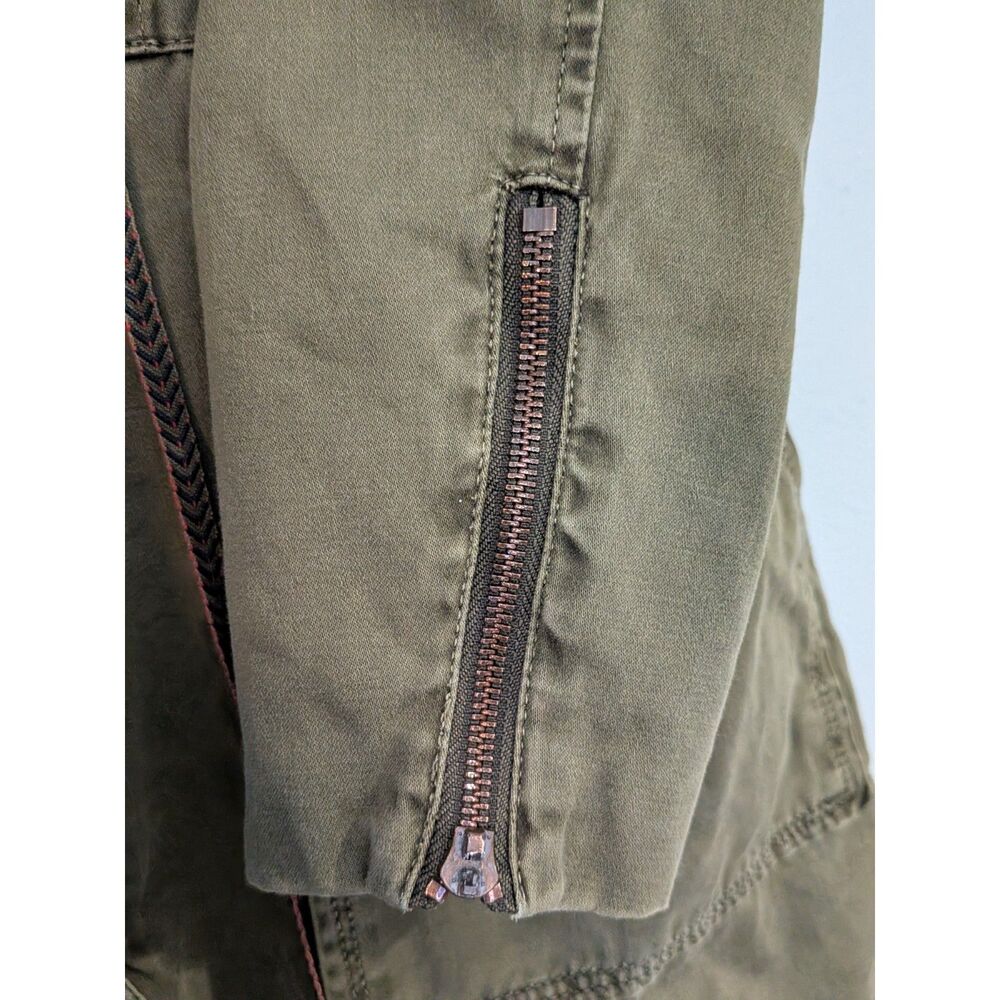 ZARA Trafaluc Military Jacket Women Olive Green Utility Windbreaker No Hood - Picture 12 of 12